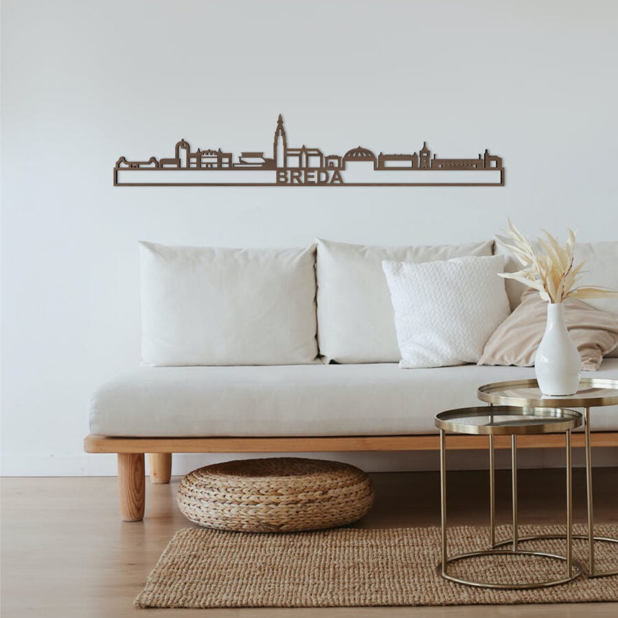 Skyline Brabantse steden wanddecoratie (60 of 90 cm)